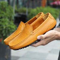 Men's Leather Shoes British Soft Sole Peas Shoes