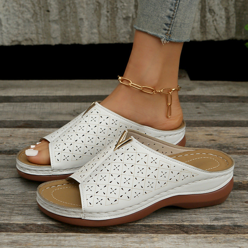 Letter Slippers Women Wedges Sandals Summer Roman Shoes