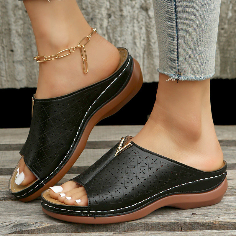 Letter Slippers Women Wedges Sandals Summer Roman Shoes