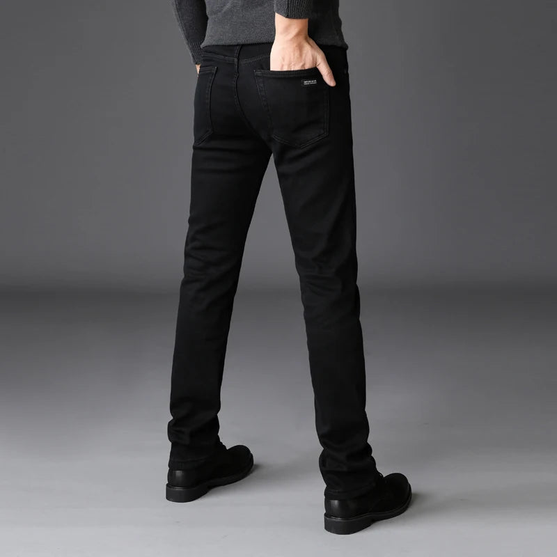 Stretch Black Jeans Classic Style Business Fashion