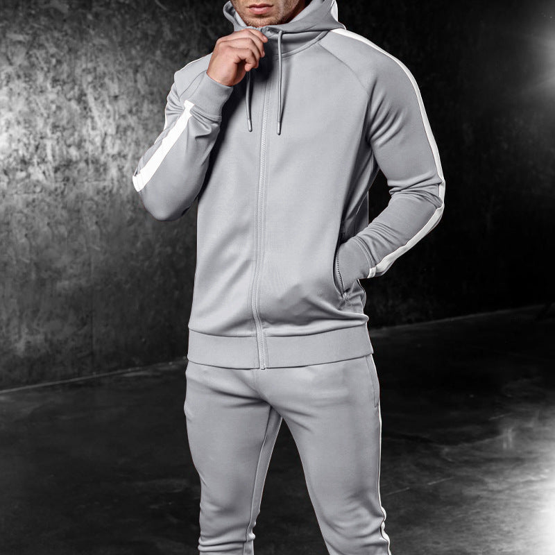 Hooded Zip Cardigan Sports Suit