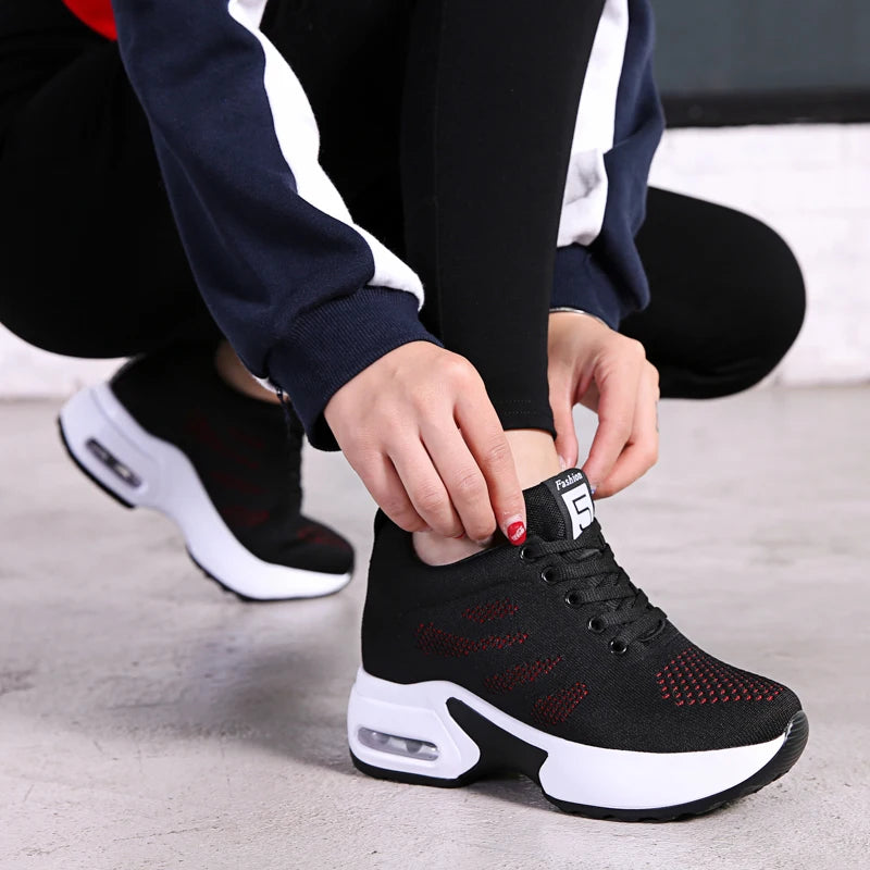 Fashion Sneakers Height Increasing Vulcanize Shoes Chunky