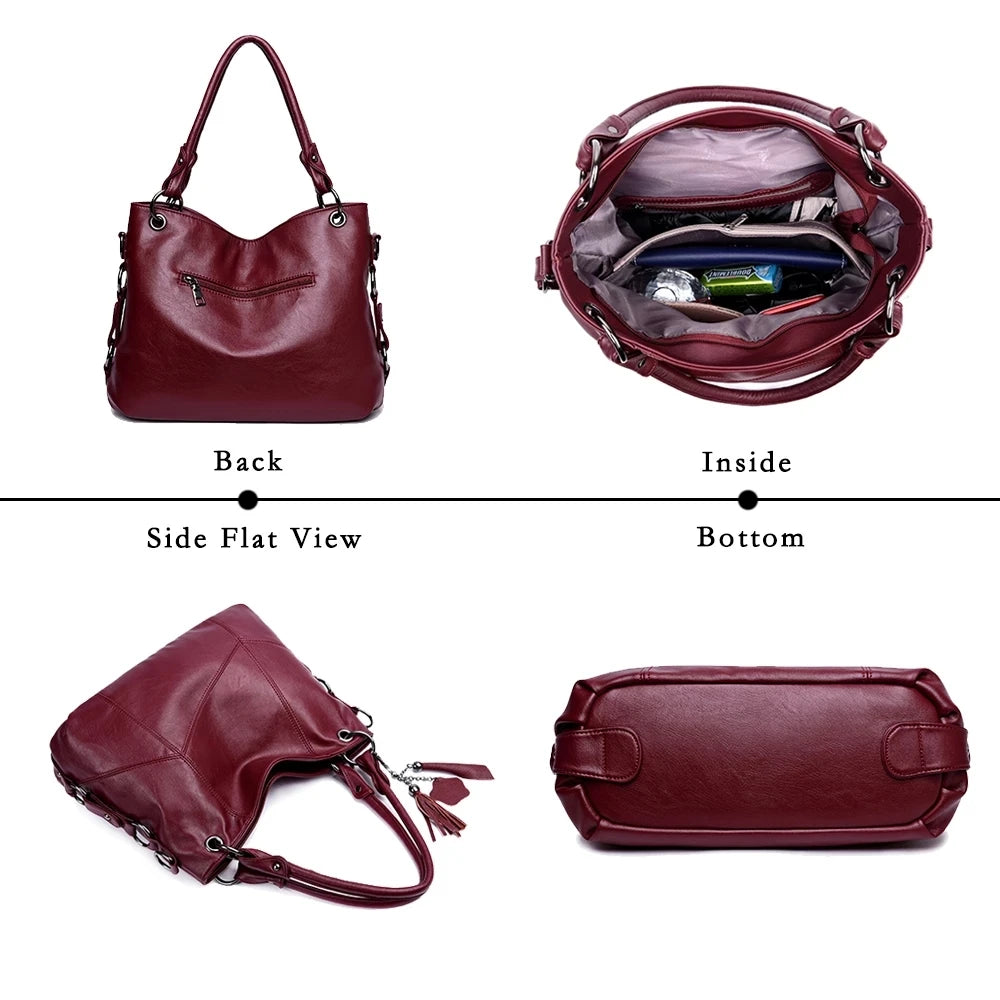 New Shoulder Bags for Women Leather Messenger Bag Designer Crossbody Bag Retro Tote