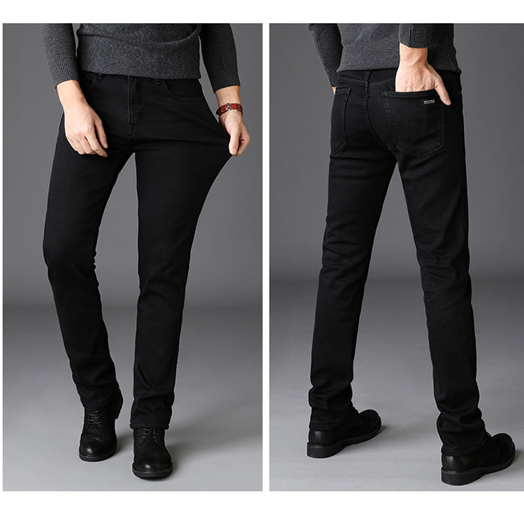 New Men's Jeans Slim Straight Black Pants For Men