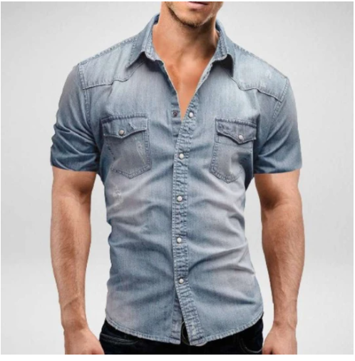 Men Shirt Brand Solid Slim Fit