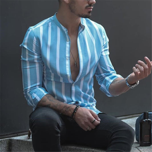 Fashion Striped Shirt Men